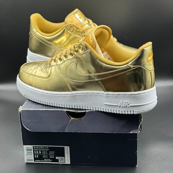 Wmns Nike Air Force 1 SP 'Liquid Metal - Gold' - Picture 1 of 13